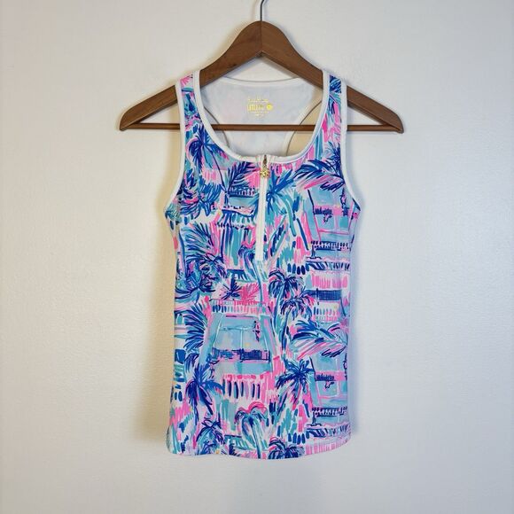 Lilly Pulitzer Canna Bra Tank Ravello Blue Perfect Match UPF 50+ Size XS - Picture 1 of 7